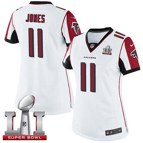 Nike Falcons #11 Julio Jones White Super Bowl LI 51 Women's Stitched NFL Limited Jersey